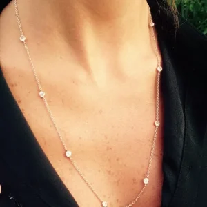 45cm 85cm 102cm long choker sweater chain OL LADY modern jewelry AAA 3mm bezel cz 925 sterling silver link chain necklace