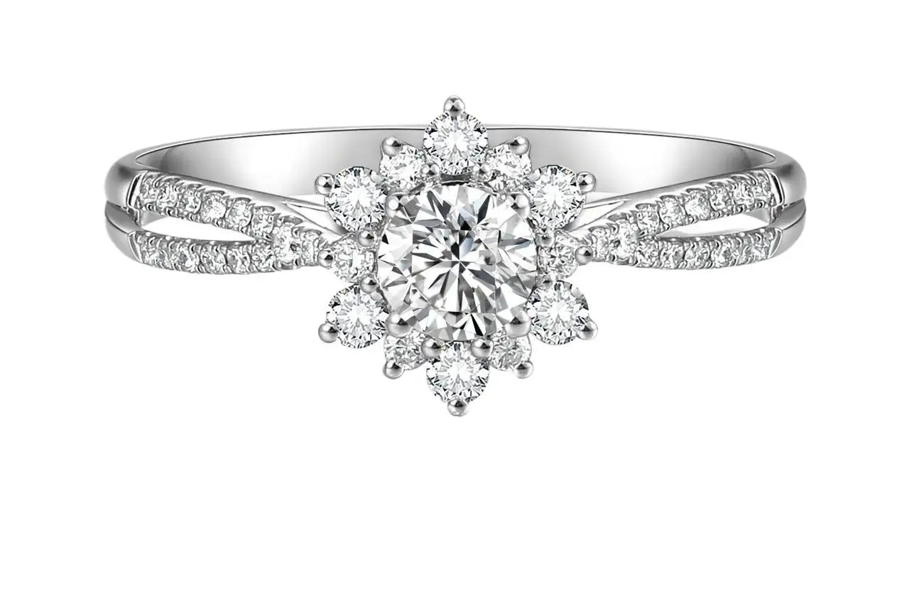 Women's Sunflower Ring PT950 Platinum 0.5CT Moissanite Light & Warmth Symbol Eternal Love Vitality Daily Gift - Image 5