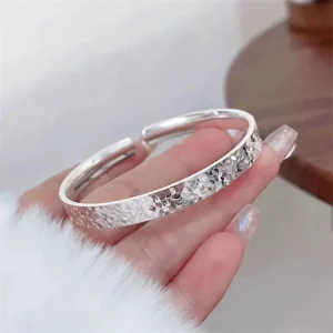 Original design S999 sterling silver bracelet, fashionable temperament, high-end women's jewelry, birthday gift, free carving