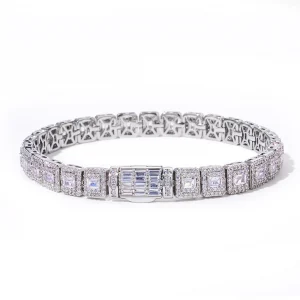 ESKEEM Hip Hop 7.5mm Tennis Chain Bracelet Iced Out Cubic Zirconia Bracelet Fine Jewelry for Men Women Gift