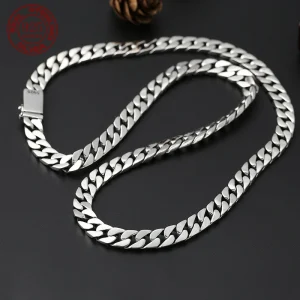 Factory Price 100% S925 Sterling Silver Miami Hiphop Cuban Trend Clavicle Chain Necklace for Man Women Boyfriends Jewelry