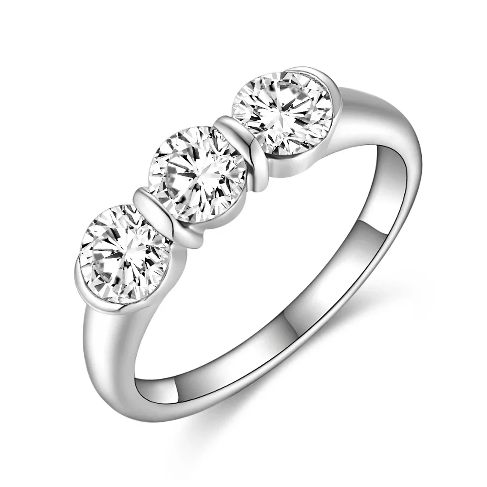 M-JAJA Green Moissanite Wedding Band Half Eternity 1.5ct Diamond Engagement Ring for Women S925 Silver Gold Plated Fine Jewelry - Image 3